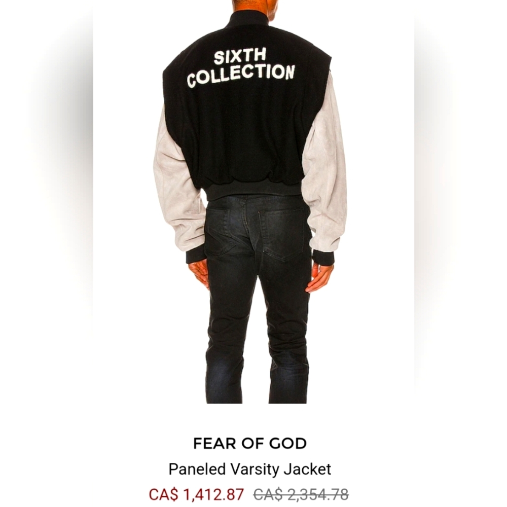 Fear of God paneled varsity jacket